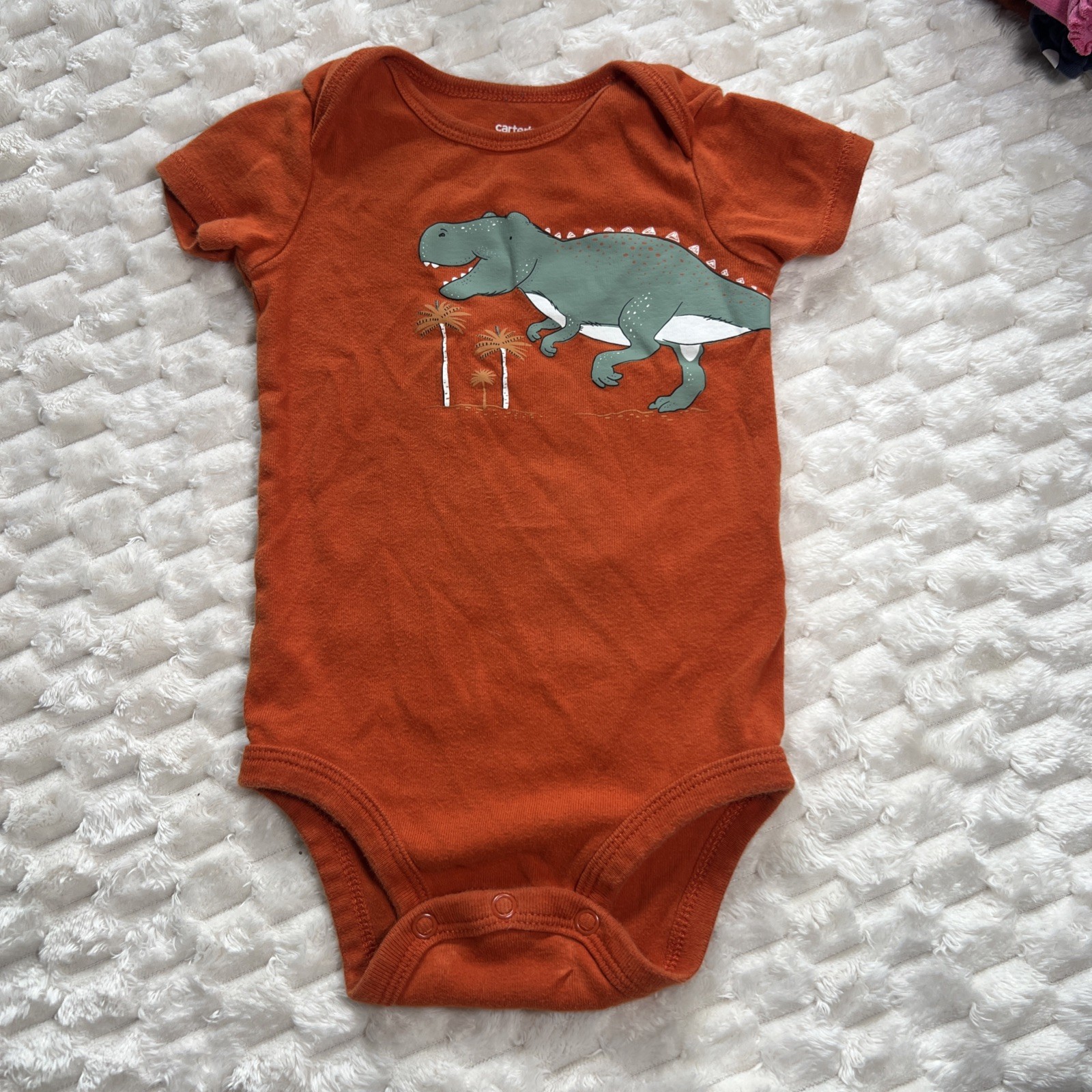 5 Piece Lot Of Baby Clothes 12 Month Boys, Body Suits 100% Cotton Dino, Elephant