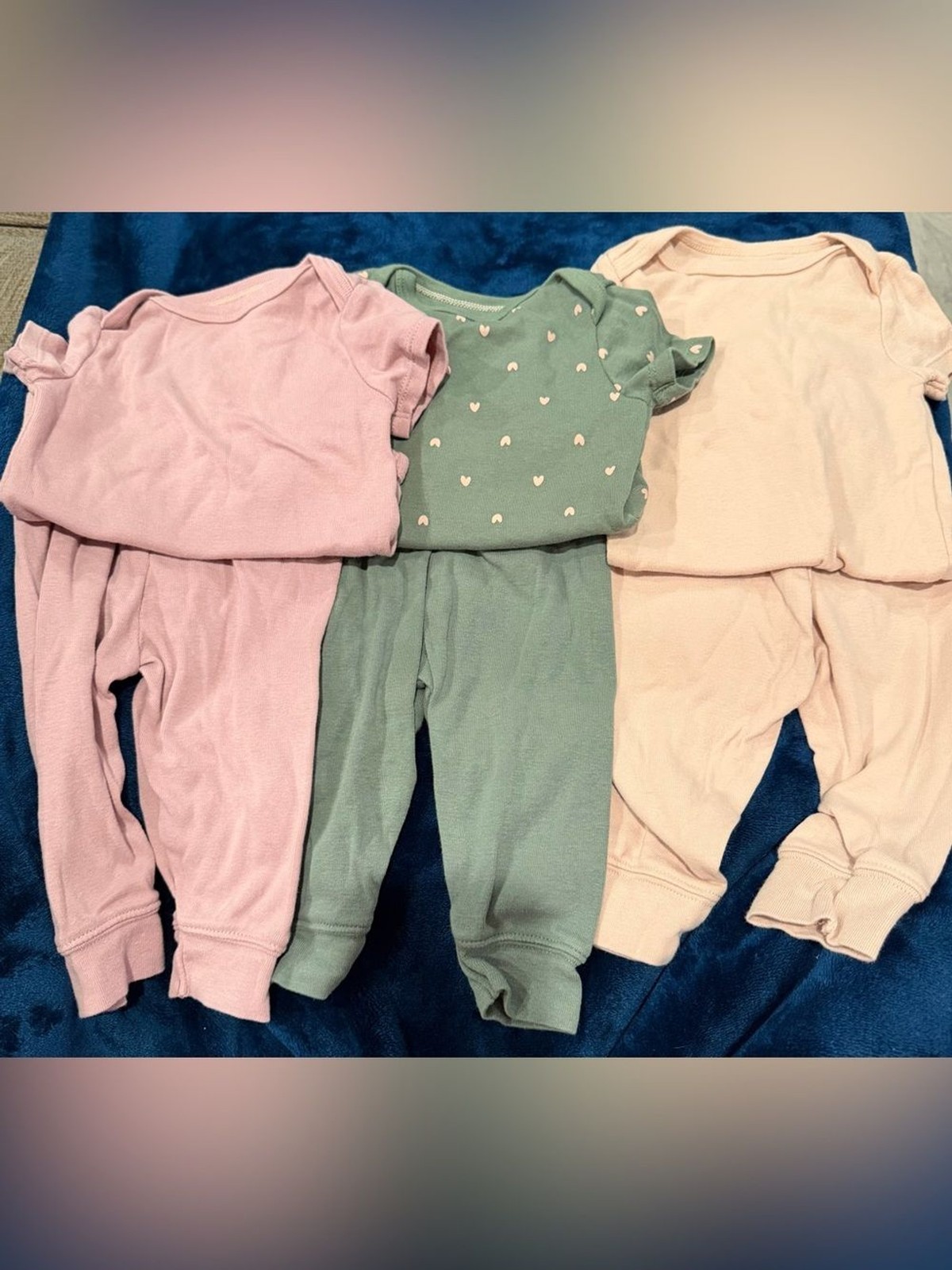 3-Pack Baby Bodysuit/Pants Set in Sage, Lavender, and Cream