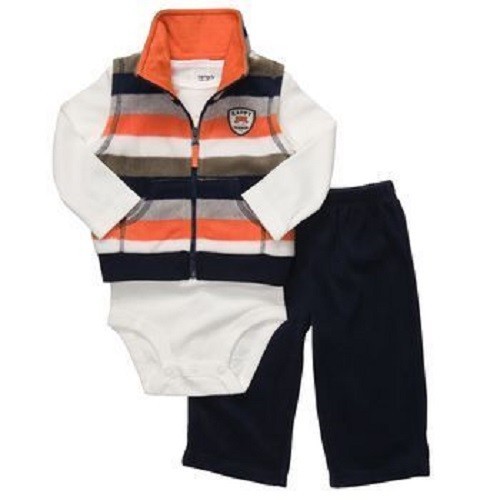Carter’s 3 Piece Little Ranger Pants, Bodysuit & Vest Set ~ Size Newborn