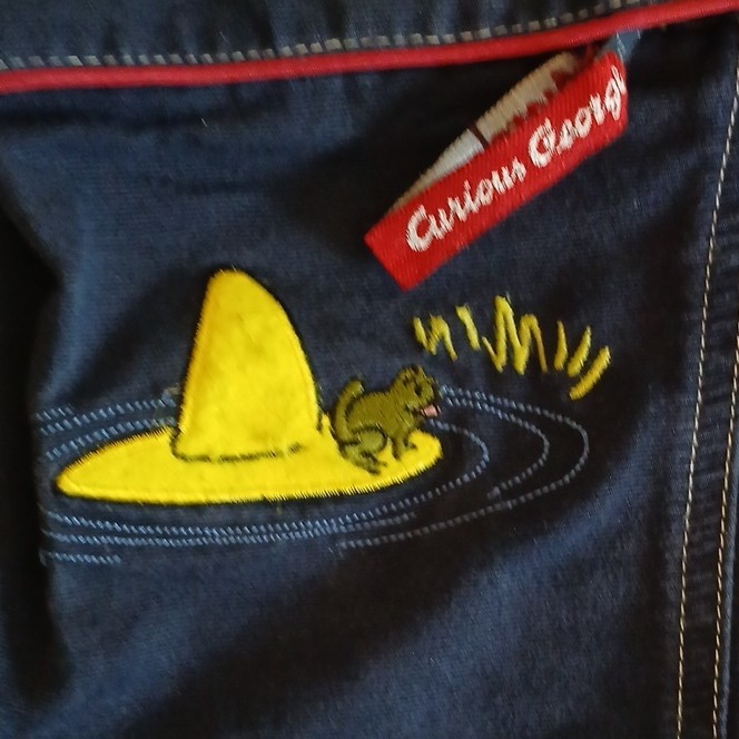 Curious George Adventures 3T 2pc Overalls Convertible Shortalls Set Embroidered