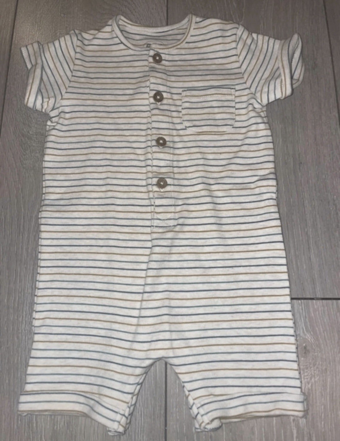 Mamas & Papas Stripey baby boy romper 9-12 months