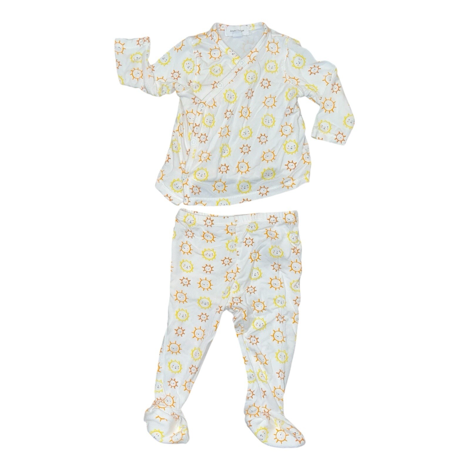 Angel Dear Bamboo Take Me Home Set With Footed Pants 0-3 Months Autumn Sunshine