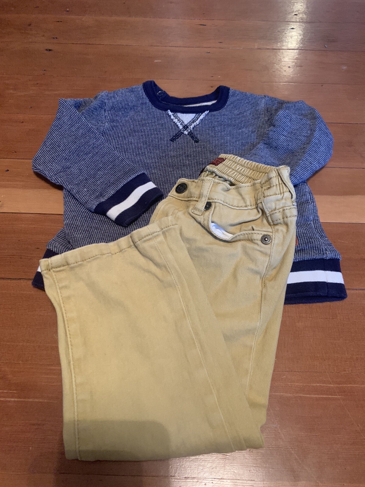 7 For All Mankind Toddler Boys Sweatshirt & Straight Leg Jeans Set 24 m Outfit