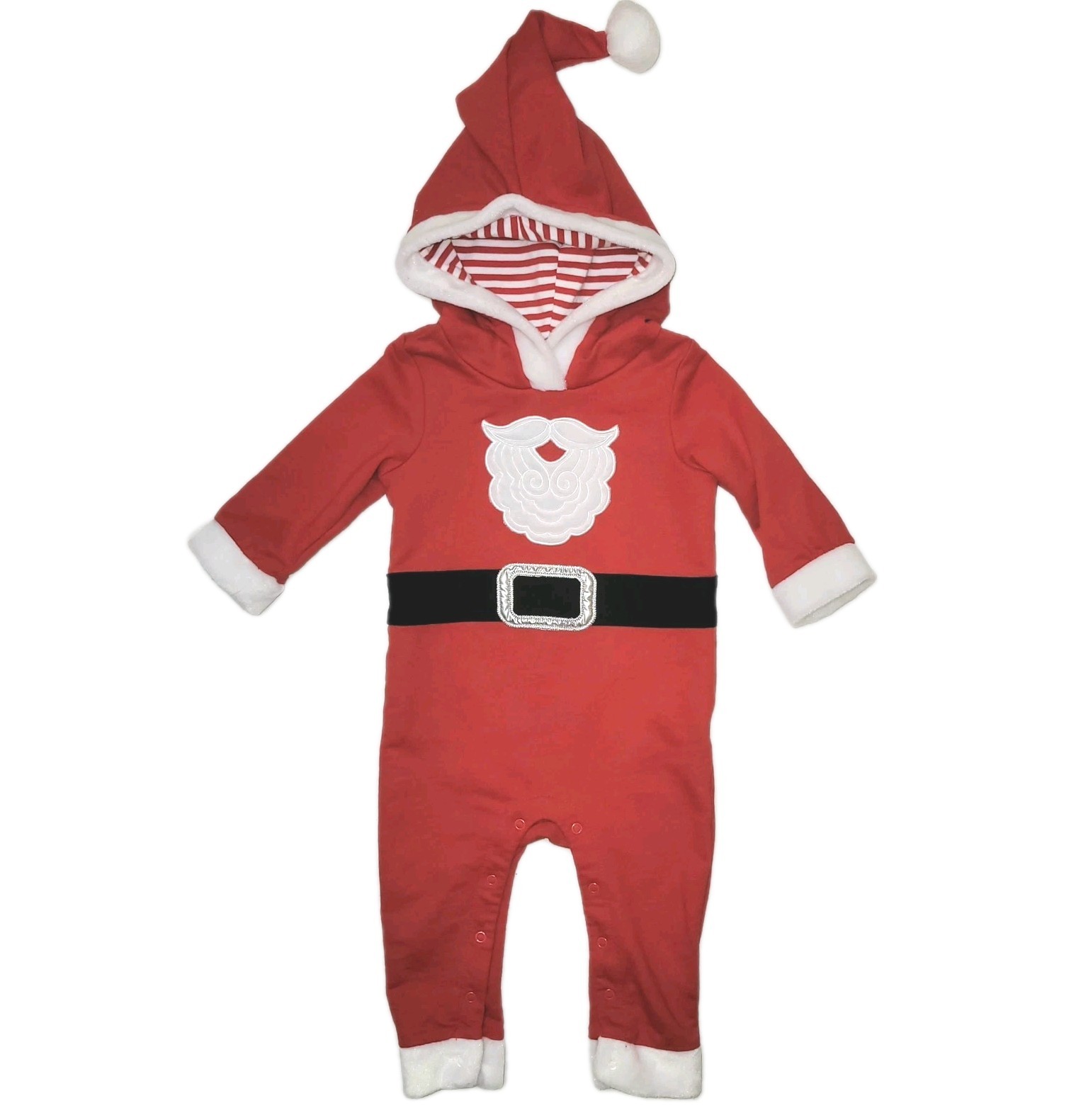 Cat & Jack Boys 6-9 Months Hooded Santa Claus Pants Romper Outfit NWOT