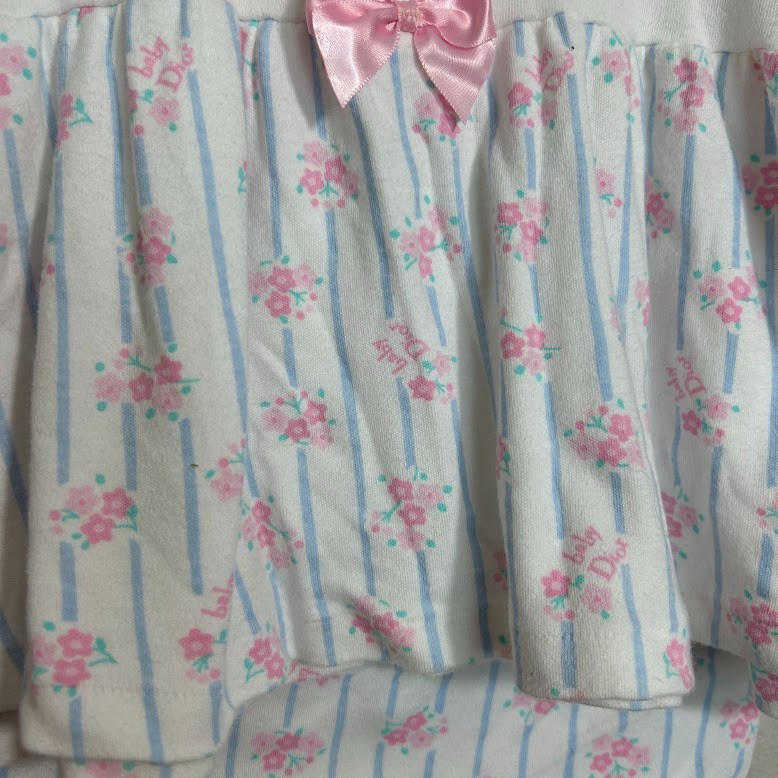 Vtg Baby Dior Infant Girls 6-12 Months Two Piece Set Dress Bloomers Floral 90s