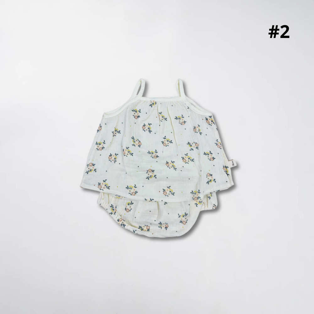 Cute Muslin 2-Strap Outfit Set for Baby Soft Breathable