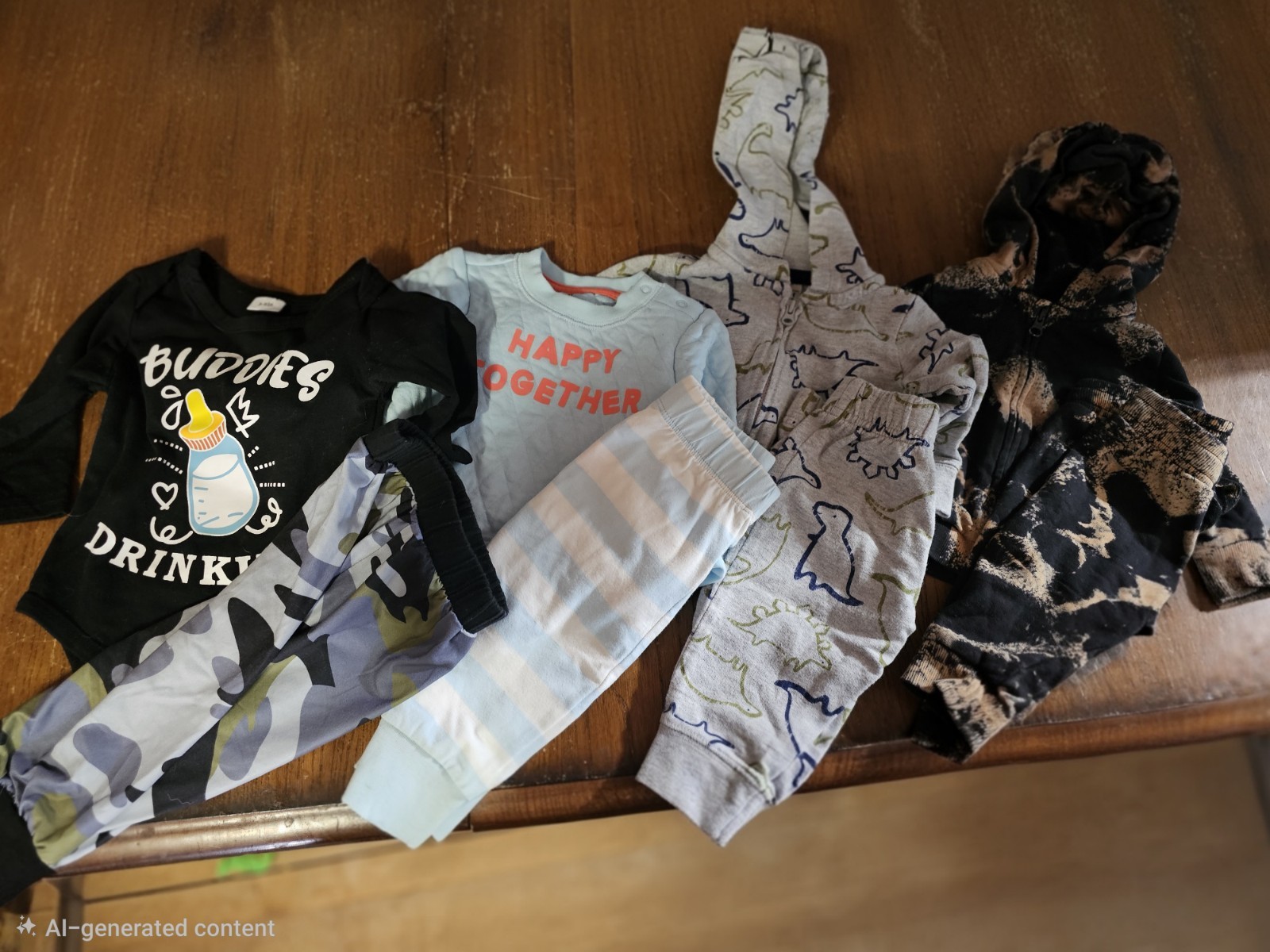 Carter’s 6-Piece Outfit/Set Bodysuit, Hoodie, Dinosaurs Camouflage 3-6 Months