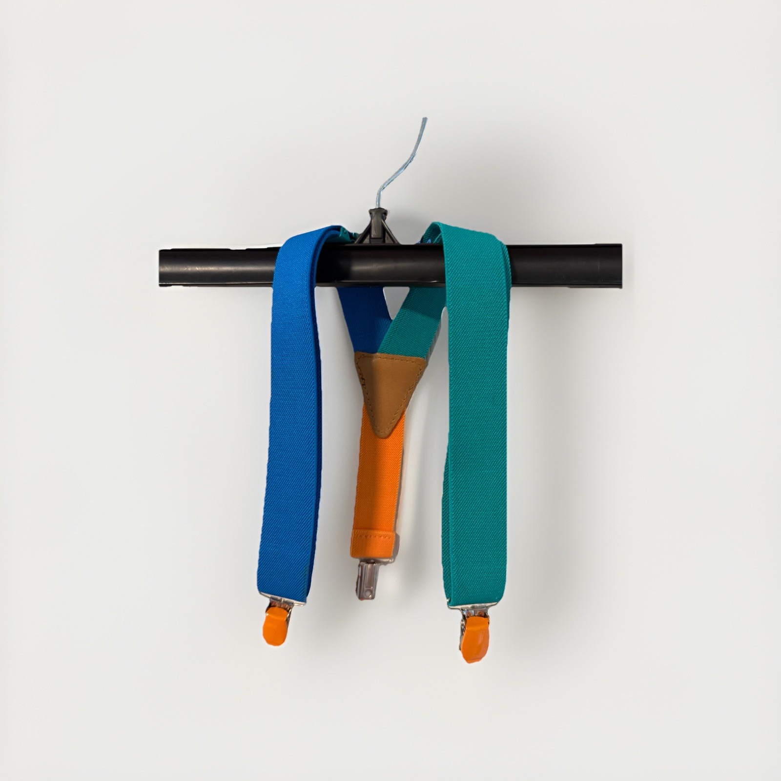 Vintage 90s Gymboree Adjustable Colorblock Suspenders Toddler One Size Teal Blue