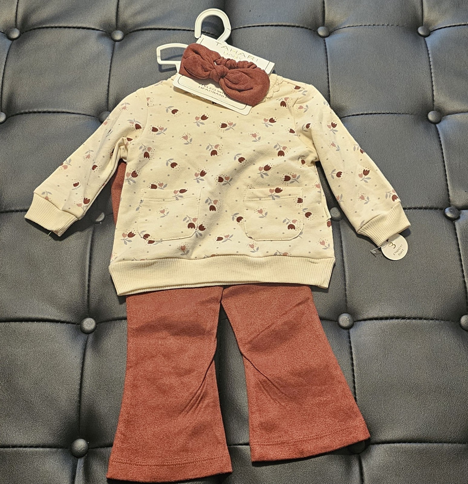 Tahari baby girl 3 peice outfit set new