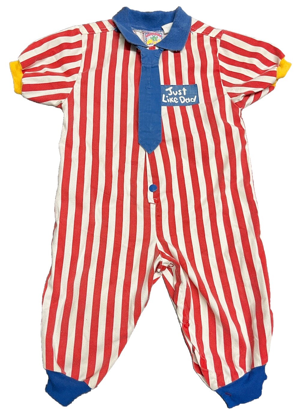Vintage Baby Outfit “Just Like Dad” Colorblock 24 Months