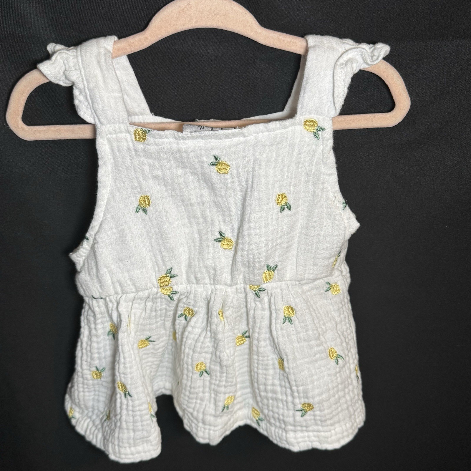 Nicole Miller Baby Girl Lemon Print Gauze 2 Piece Short Set 24 M Lightweight