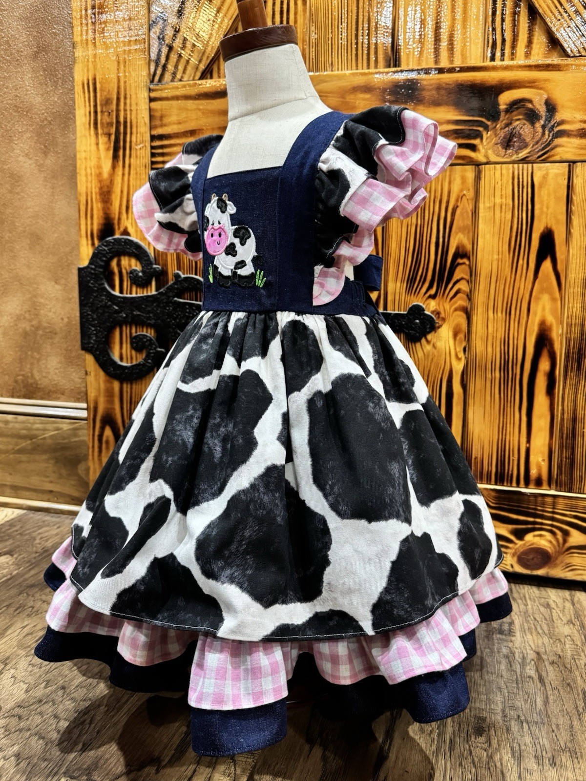 Adorable Cow Print Farm Animal Themed Dress for Girls