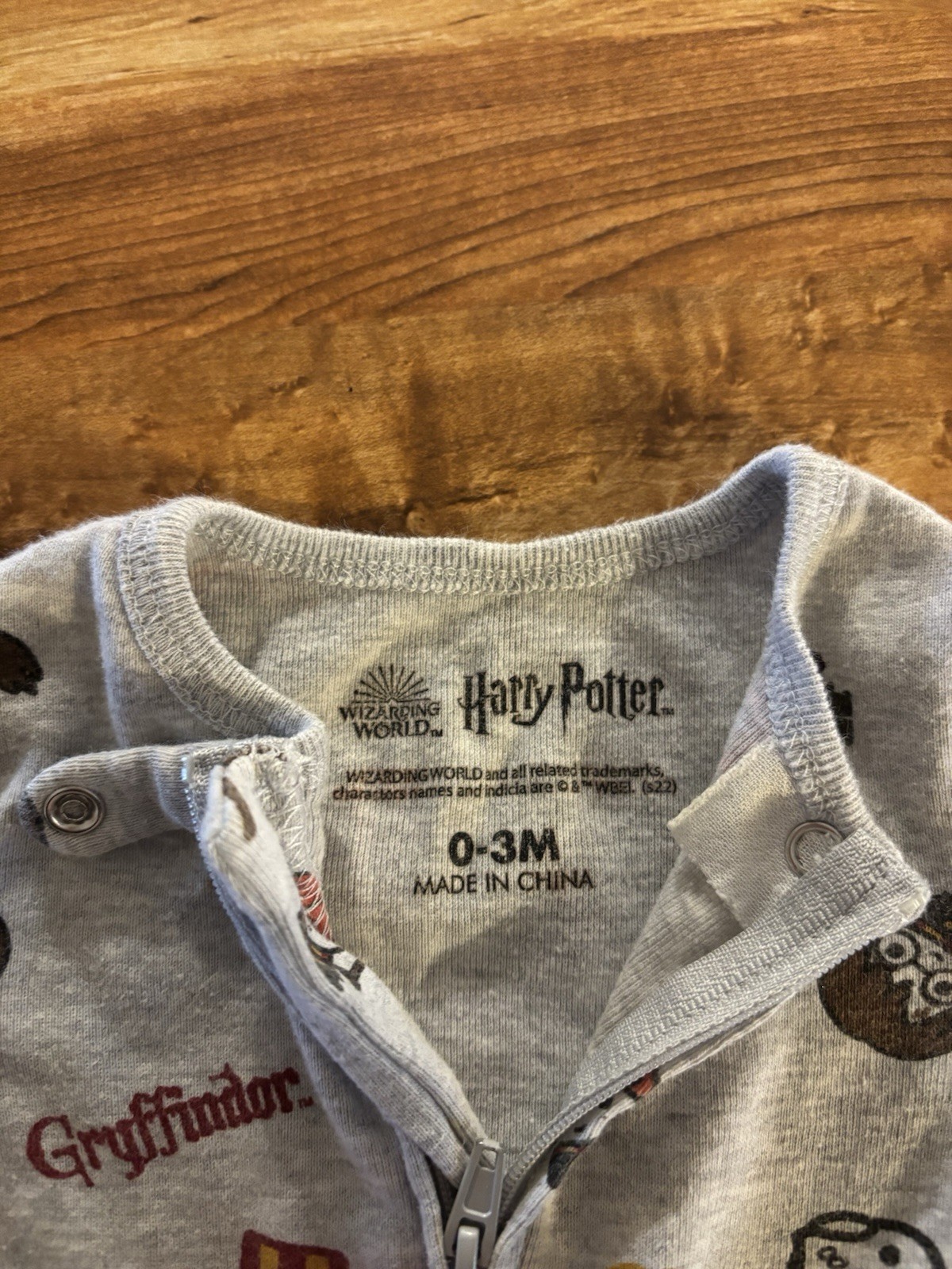 Harry Potter 0-3M Gray 2pc Fleece Graphic Print Sweatshirt & Pants Set