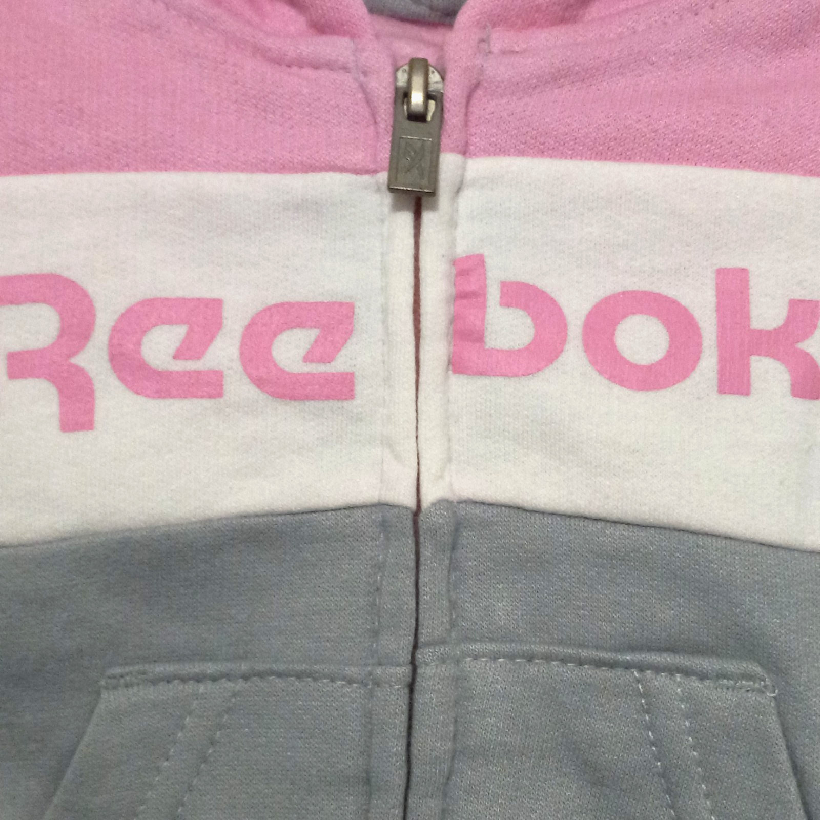 NWT Reebok Baby Girls Fleece Hooded Jogger Set 12 Months Pockets Colorblock