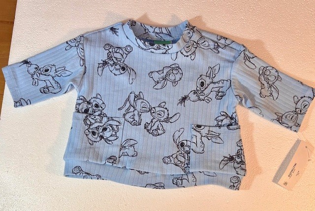 NWT Disney Baby Lilo and Stich 0/3M Blue Outfit – L/S Shirt and Pants