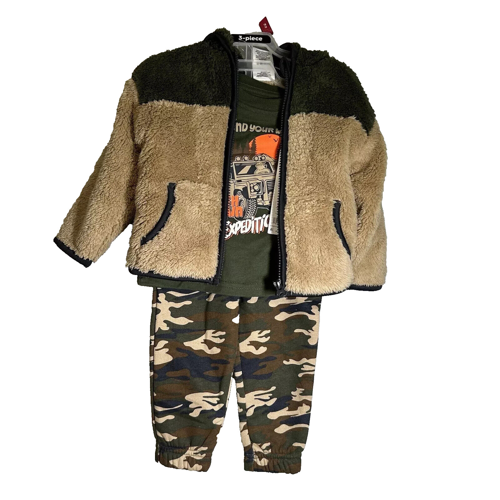 Member’s Mark Boys 3 Piece Cozy Jacket Set Full Zip Size 4T Years(New with tag)