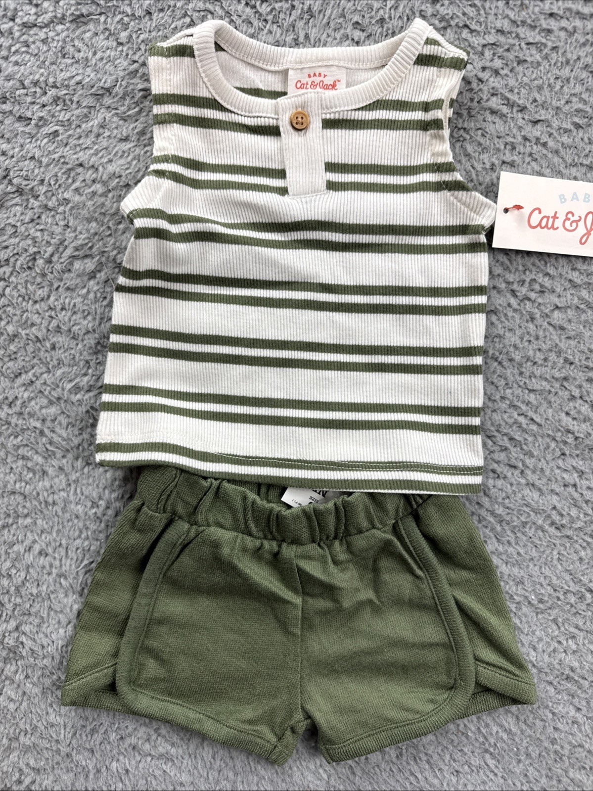 3x Cat & Jack Baby Boys Newborn Short Sleeve Top & Shorts Set Outfit
