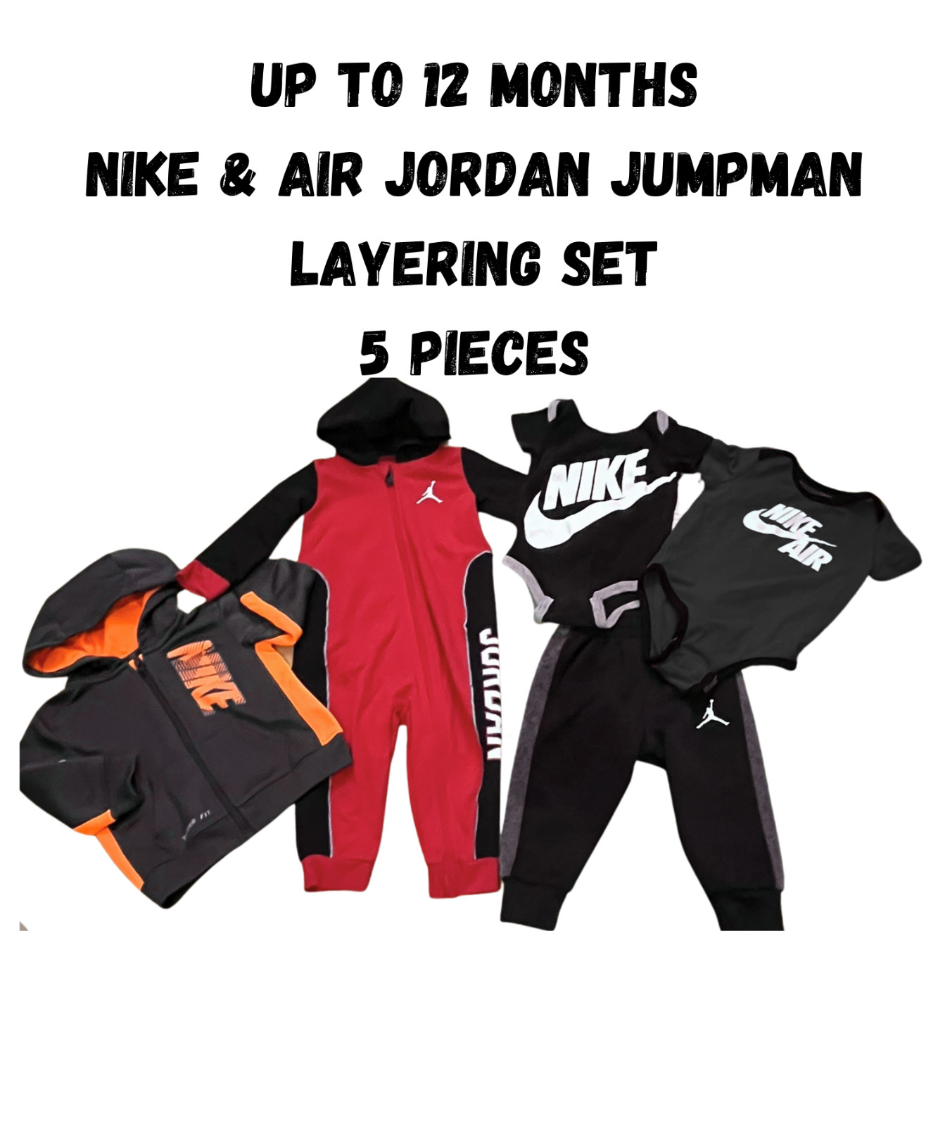 Up to 12 Months Nike & Air Jordan Jumpman Layering Set 5 Pieces