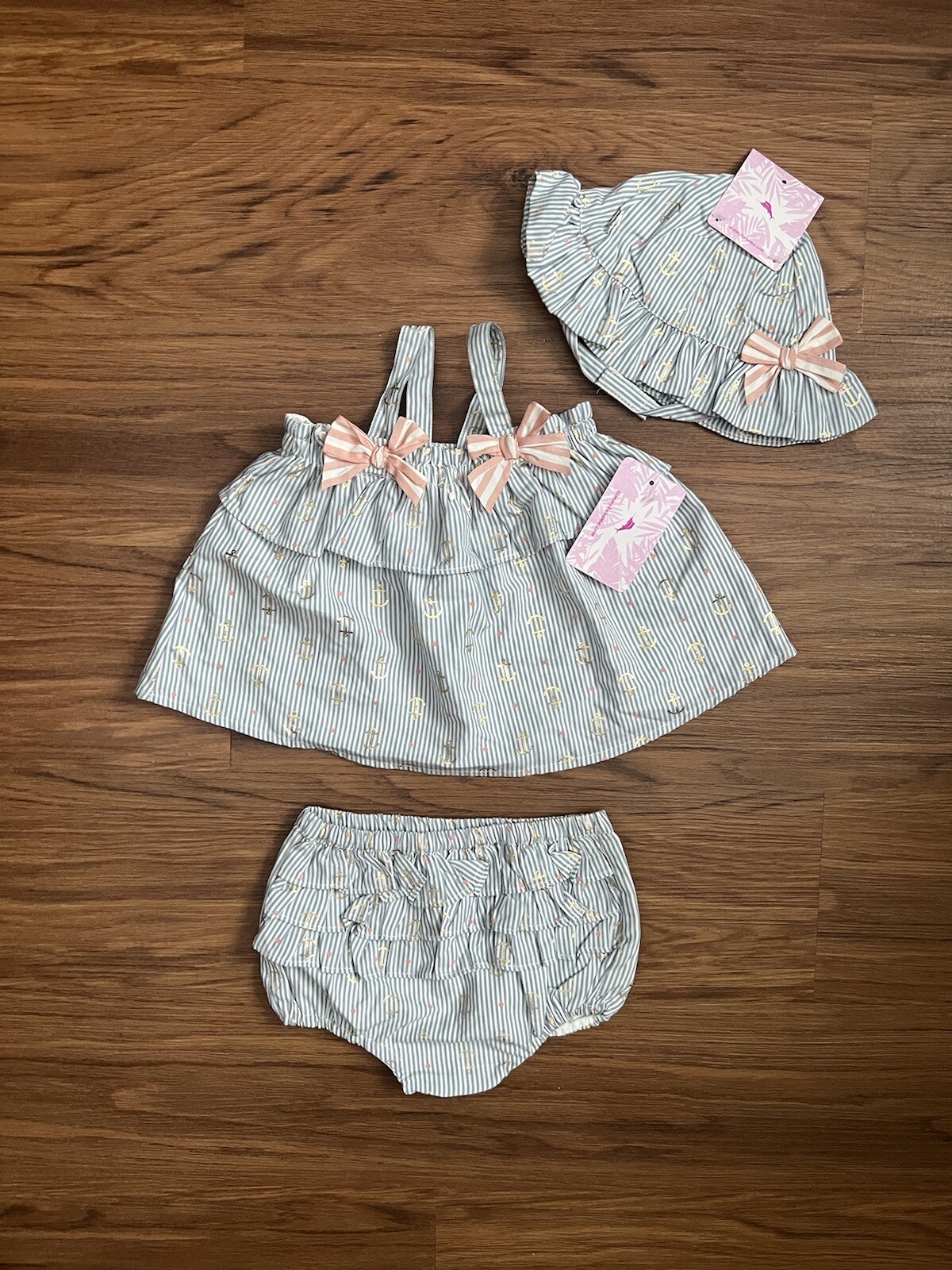 *NWT* Tommy Bahama 3 Piece Girls Summer Sailor Set Size 3-6M
