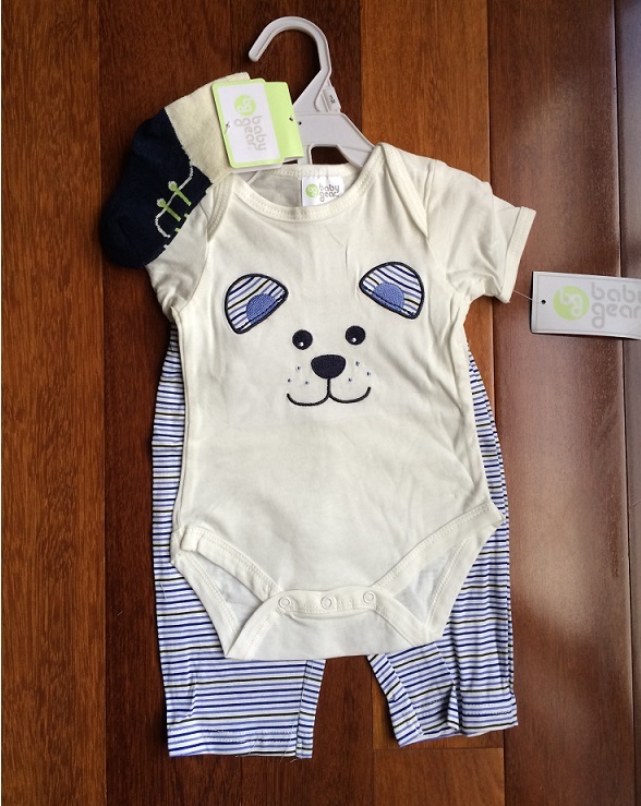 3pc Outfit SET Baby Boy Girl Kitty Puppy Love bodysuit Pants socks 3m.6m.9m.12m