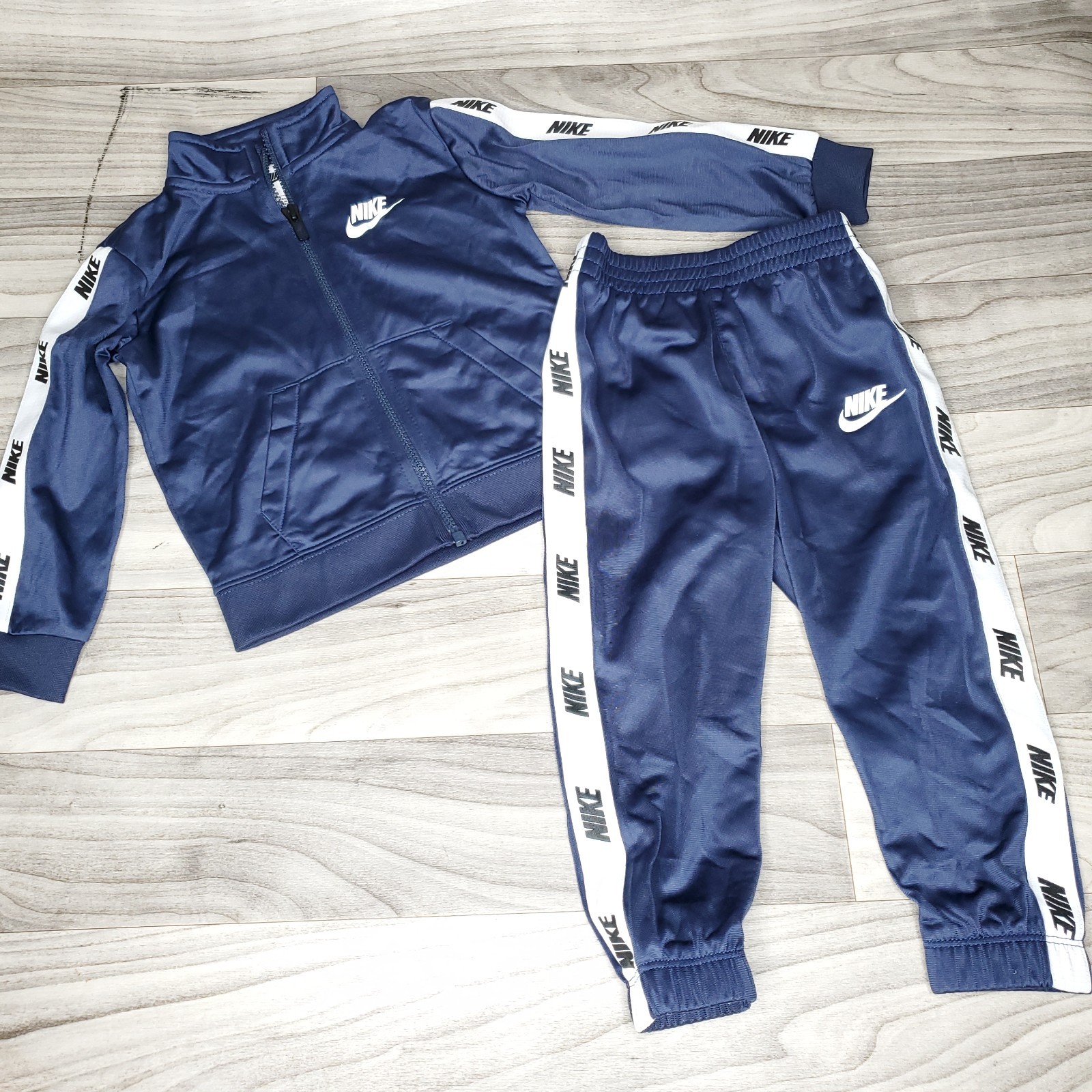 Nike Baby Boys Logo Taping Full Zip Jacket & Jogger Pant Tricot 2 Piece Set