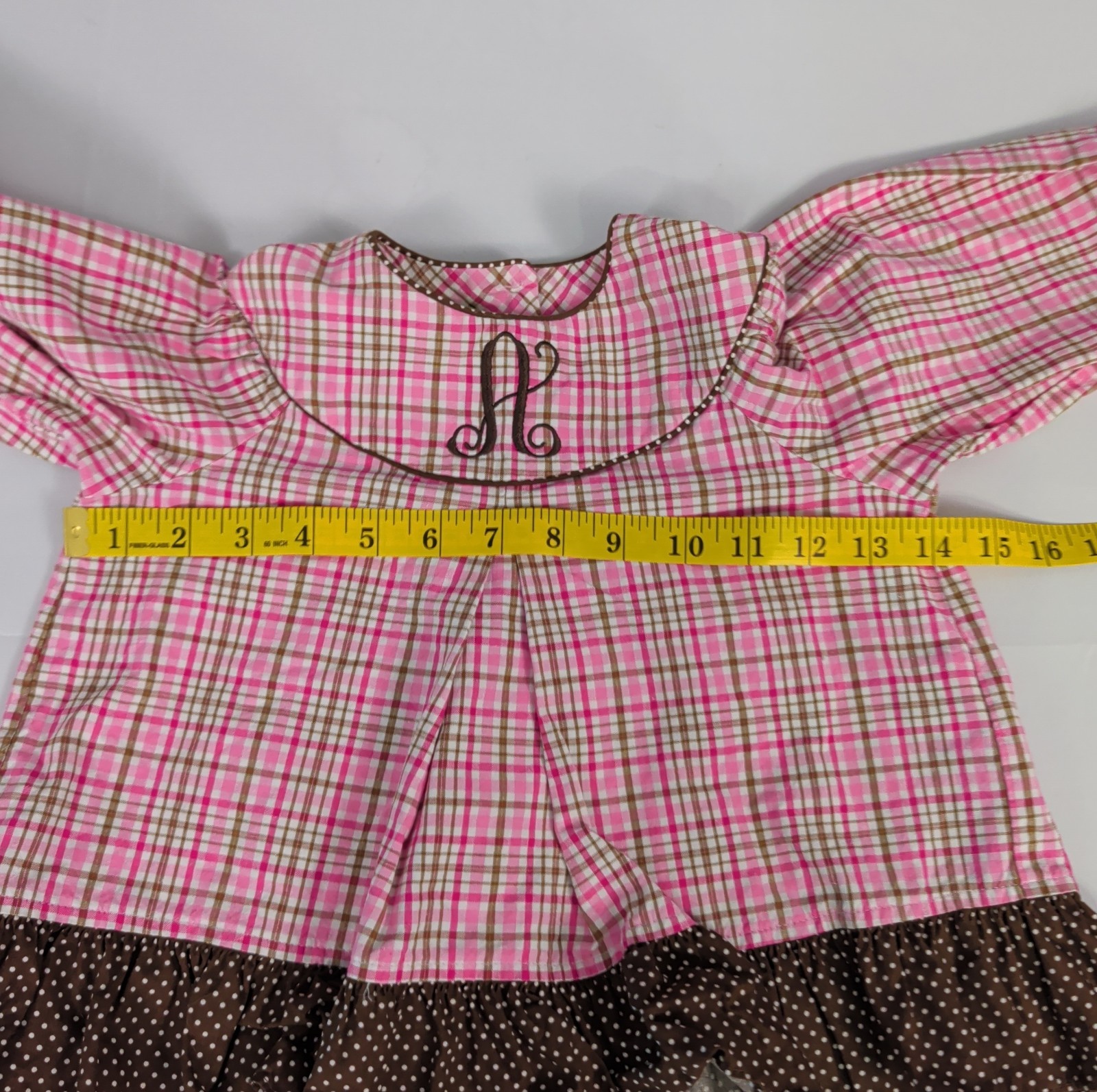 Stellybelly 2-pc Boho Pantset Flare Top & Ruffled Pants Size 2T “A” Monogram EUC