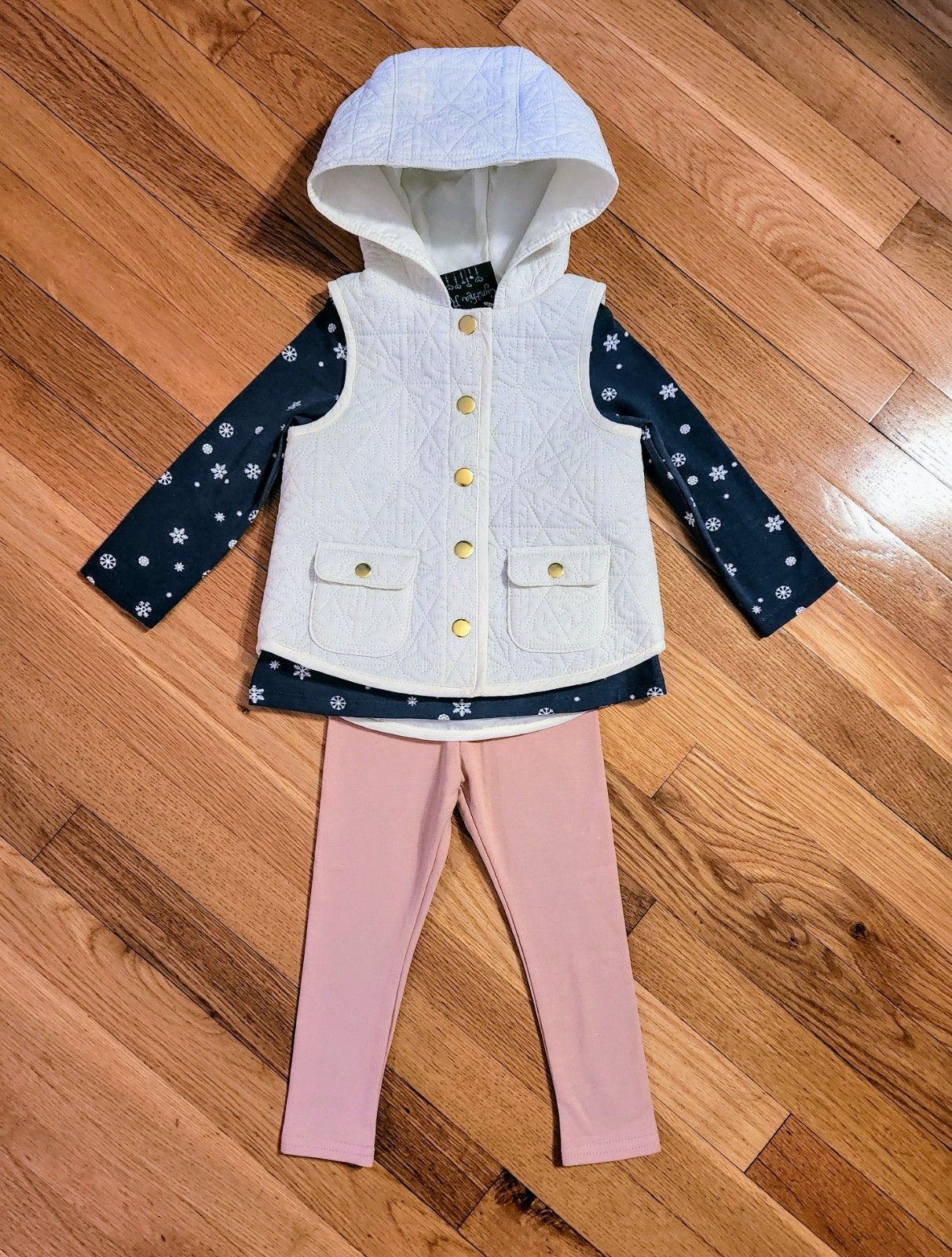 NEW Cynthia Rowley Baby Girl 3pc Long-Sleeve Tee, Vest, & Legging Set (18m)