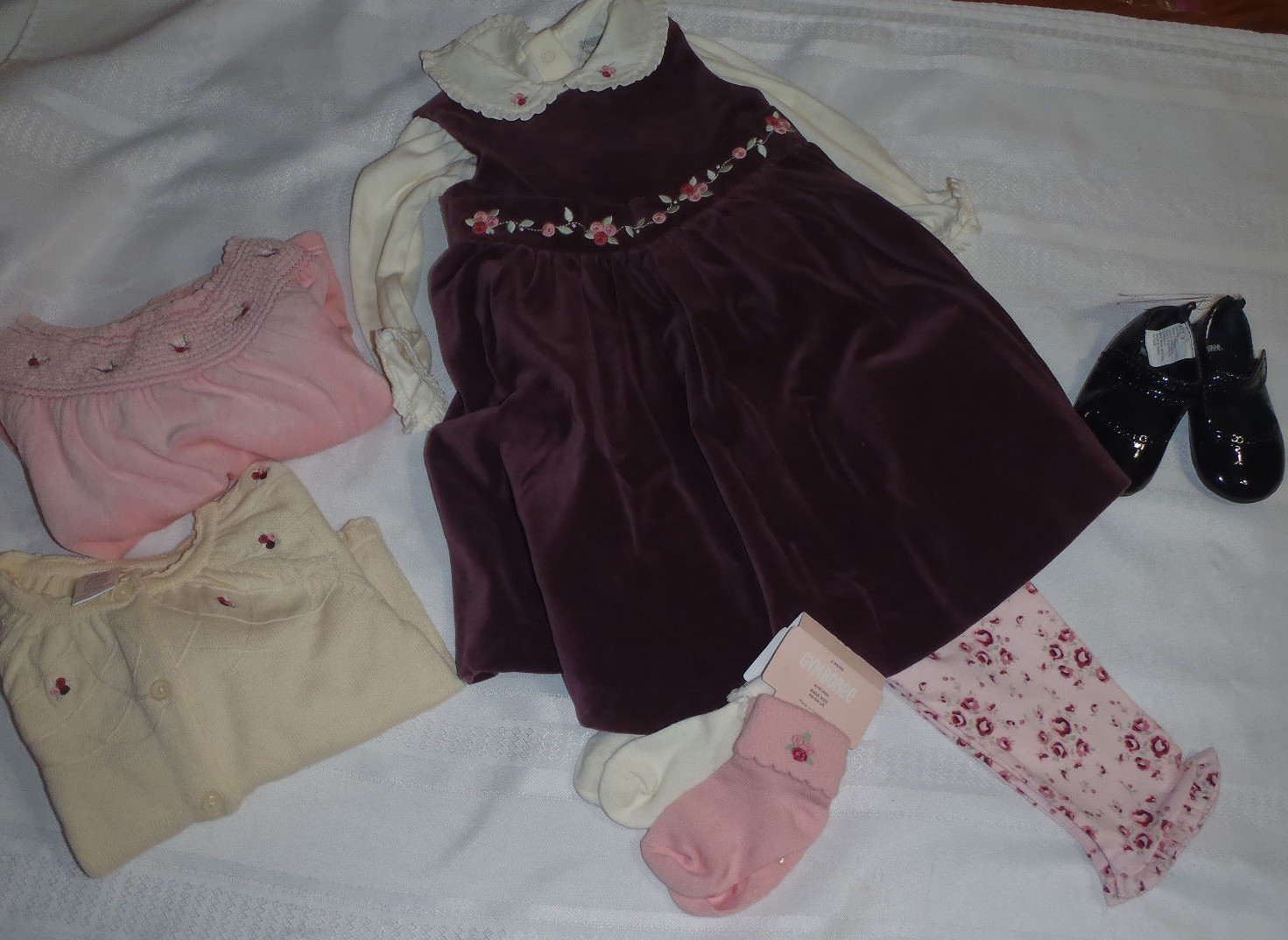 GYMBOREE Classic Holiday 12-18 Month Dress Bodysuit Pants Shoes Sweater Outfit