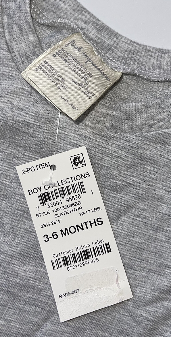 First Impressions Boy’s Sweater Pants Set Size 3-6 Months Gray Bear Comfy
