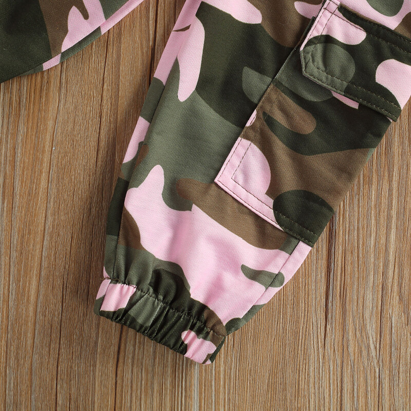 Toddler Newborn Baby Girl Outfits Clothes Print Halter Vest Camouflage Pants Set