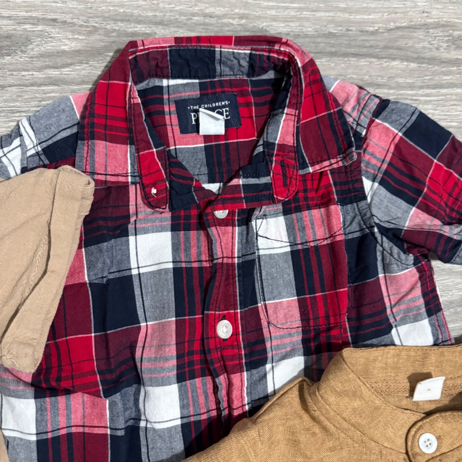 Toddler Boy 4pc Bundle 2T 2-3Y Plaid Button Down Shirts & Shorts Mixed Brands