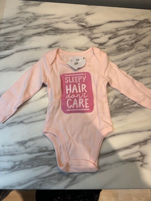 Mud Pie Sleepy Hair Girl Crawler 0-6 mos. Pink NWT