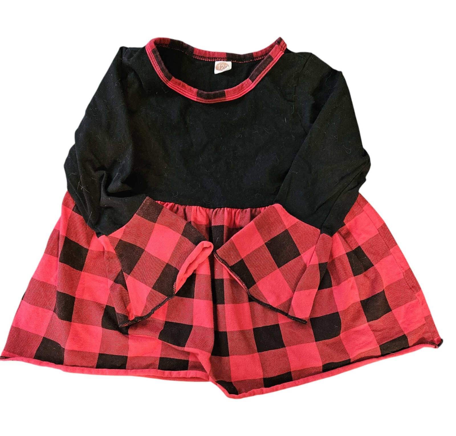 Girls 2 pc Red & Black Checkered Set – Size 5-6 years (120)