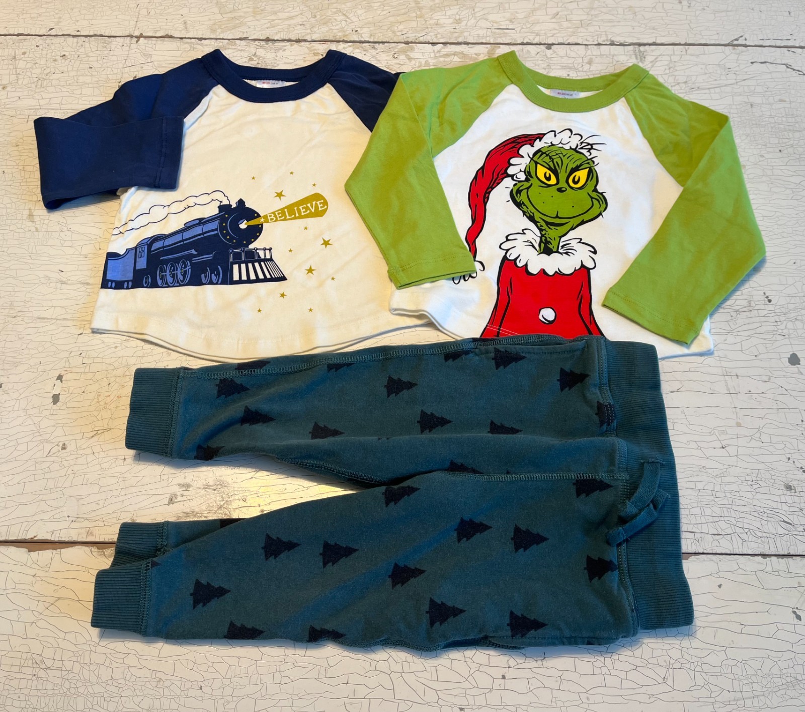 Toddler Boy’s HANNA ANDERSSON Size 85 (2T) Polar Express + Grinch Theme Lot