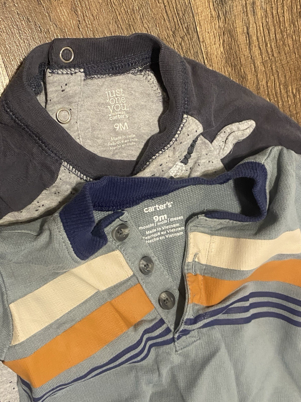 6-9 Month Boy Clothes Winter Bundle Lot Oshkosh Carters Long Sleeves Romper