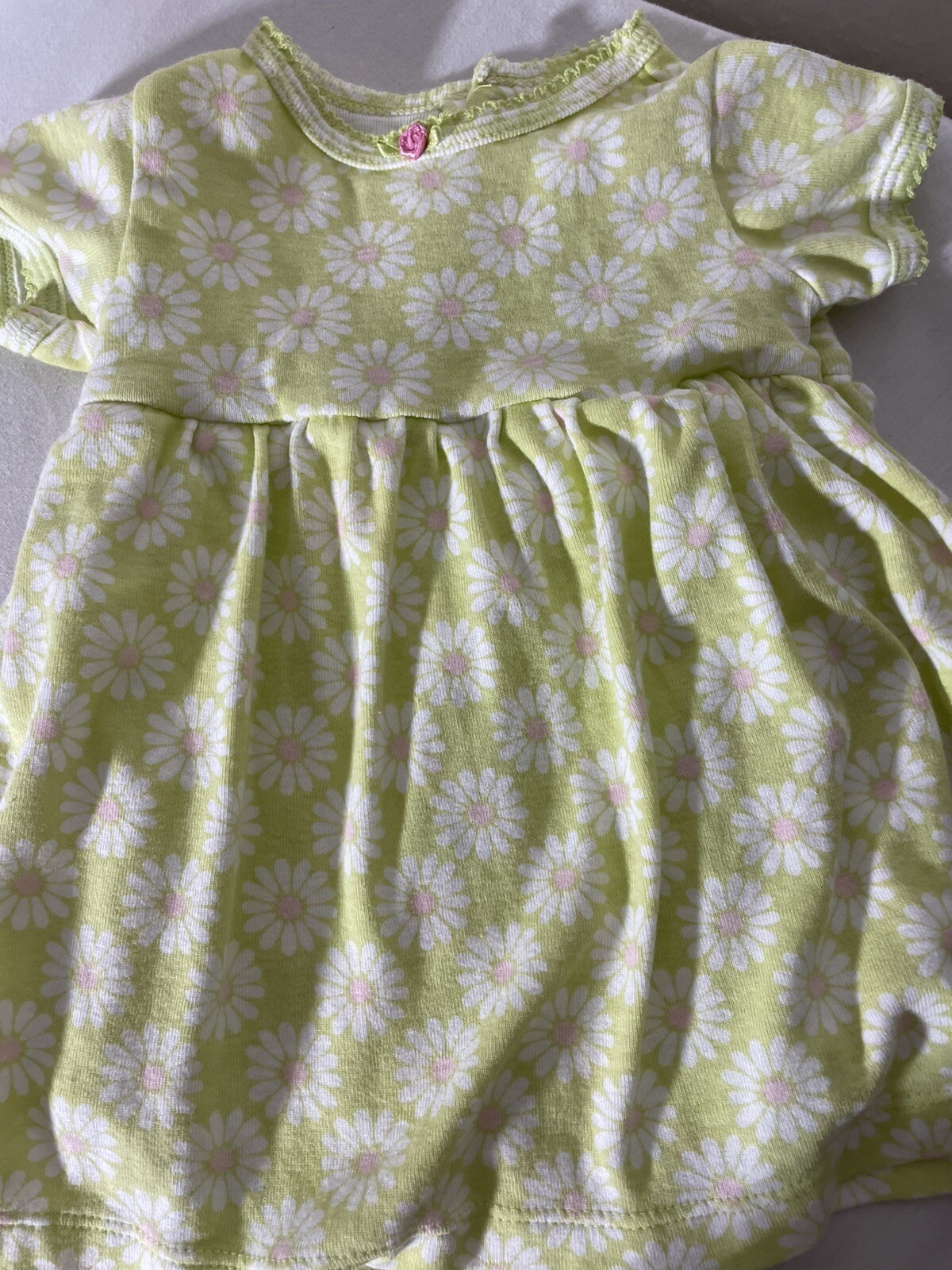(3) piece baby infant 3 Months girl outfit including shoes pink/white/green