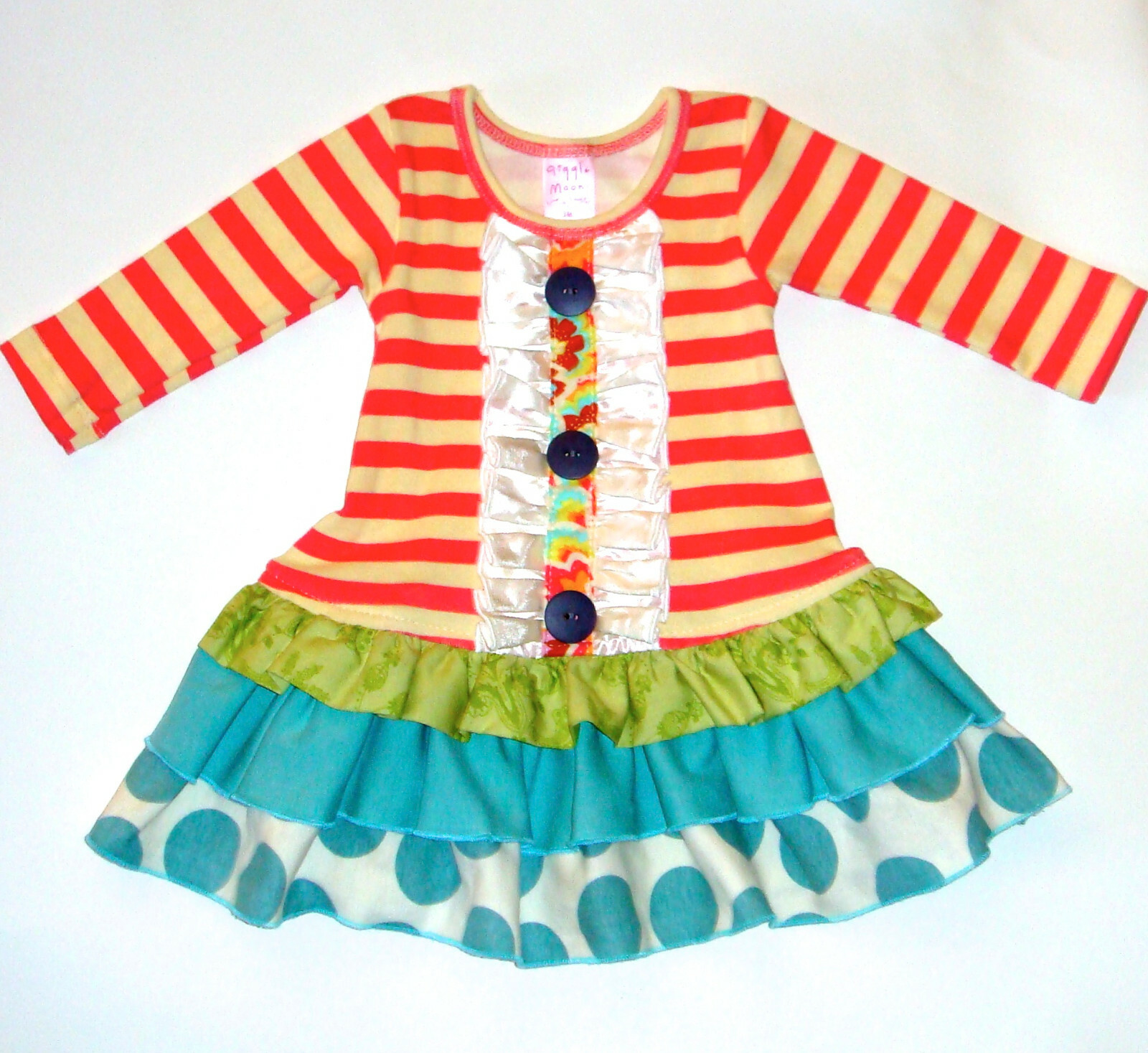 Giggle Moon Baby Girls Dress Leggings Outfit Set Size 3 Months Ruffle Cotton