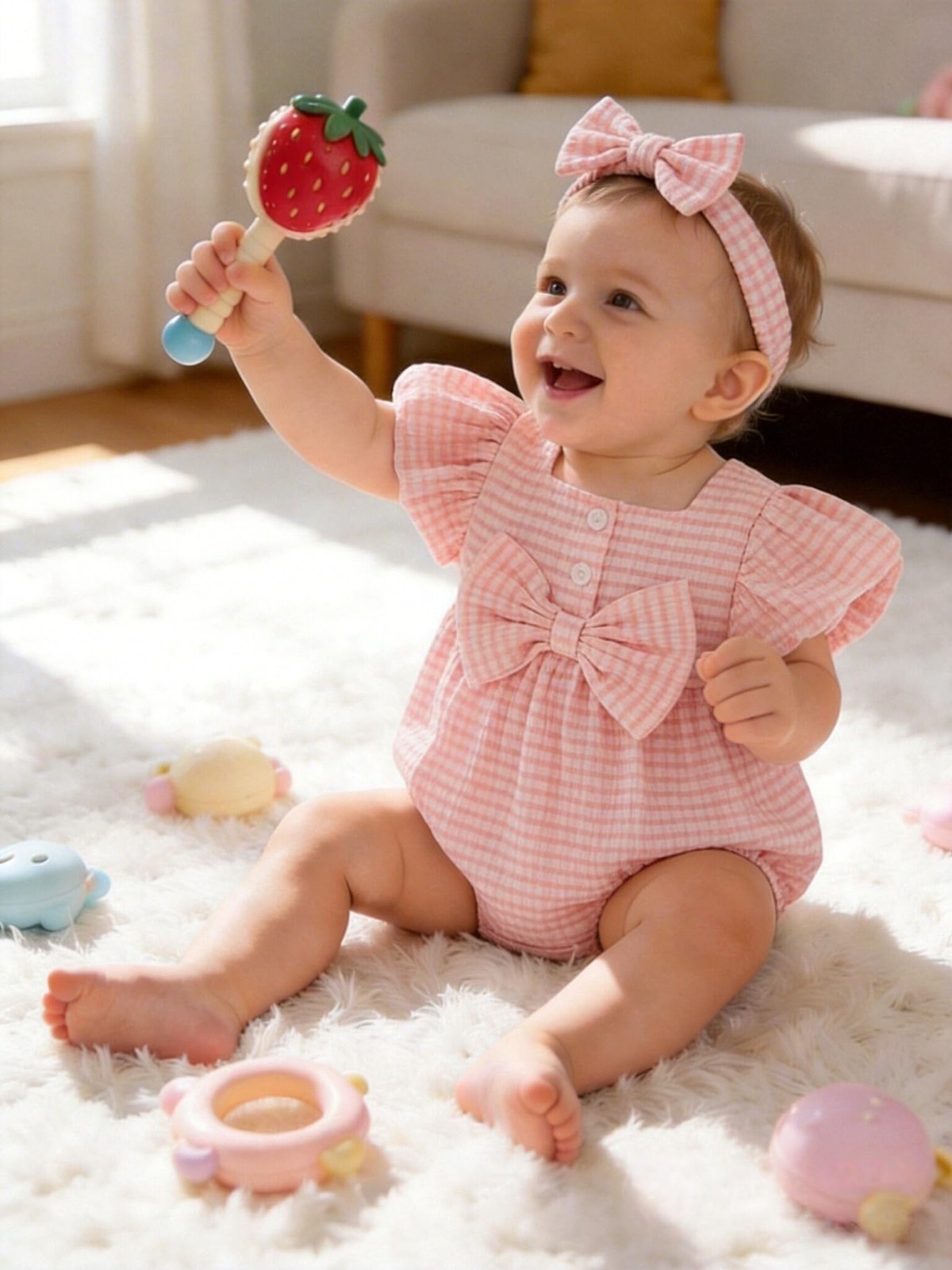 Vibebox Baby Girl Clothes 0-3 Months Spring Summer Short Months, Pink