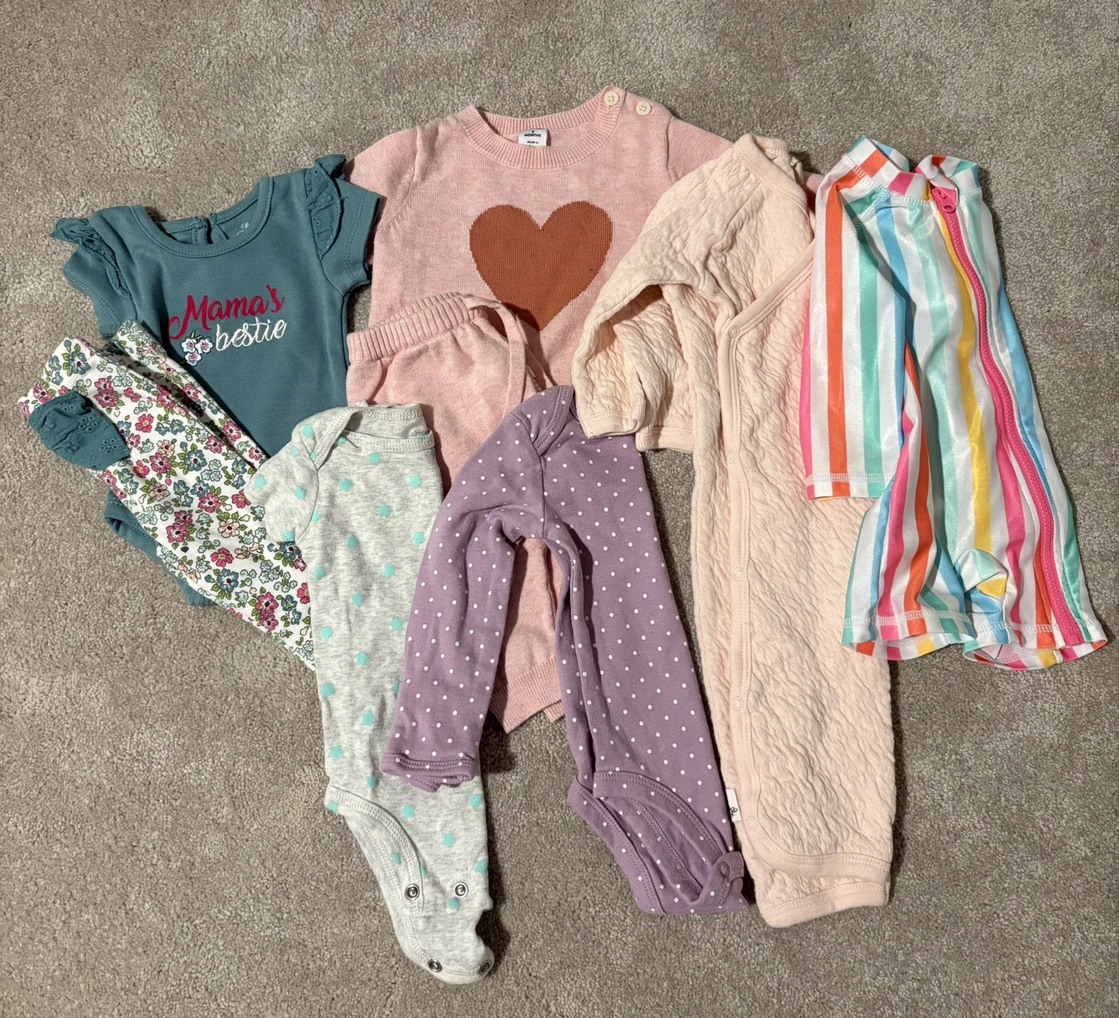 0-3 month baby girl clothing lot, 20 pieces