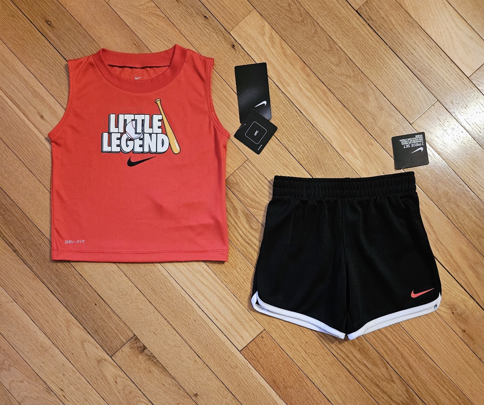 NEW Nike Baby Toddler Boy Baseball Theme Dri-fit Tank Top & Short Set (24m)