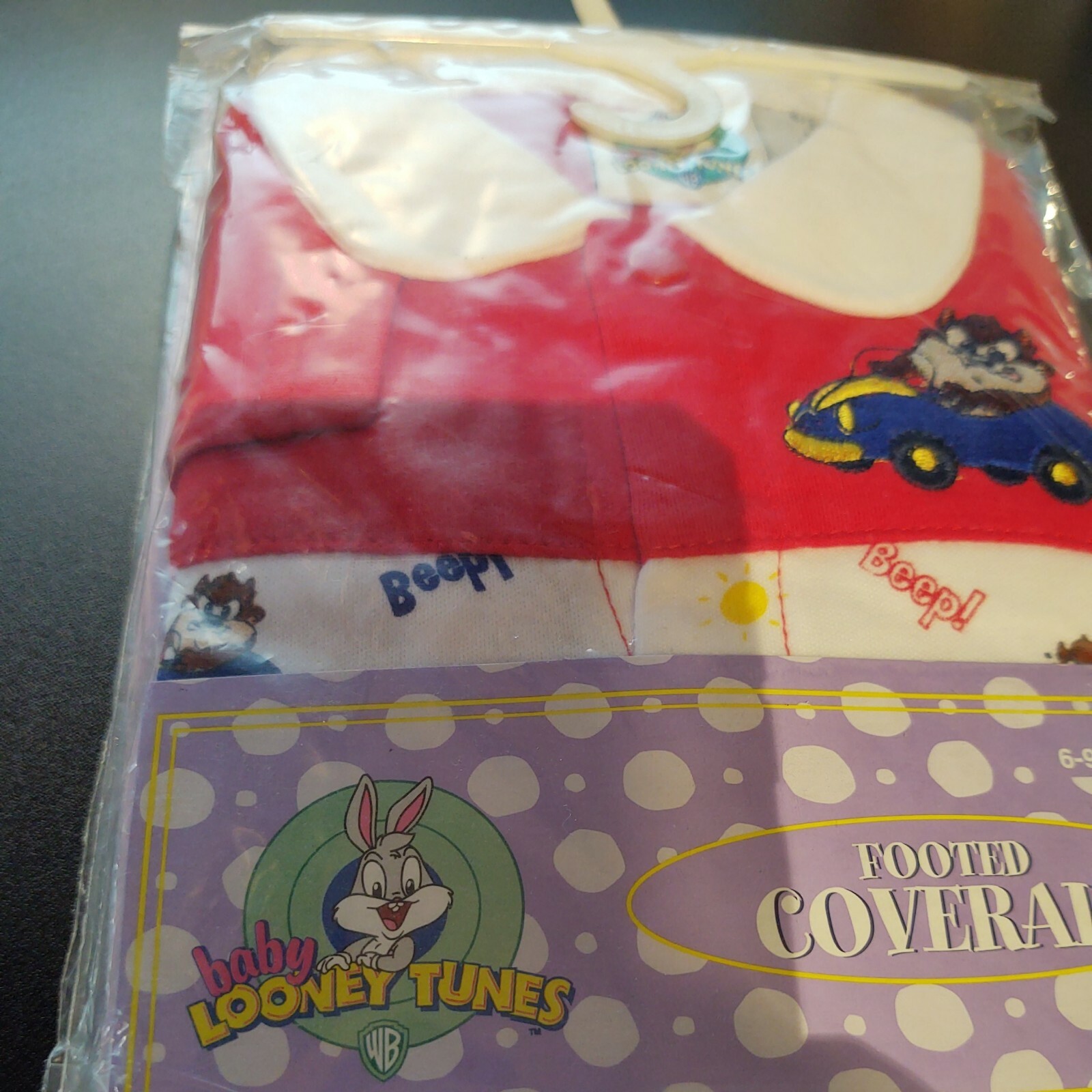New Baby Taz infant lot of 2 tazmanian devil 6-9 Months coverall and towel set