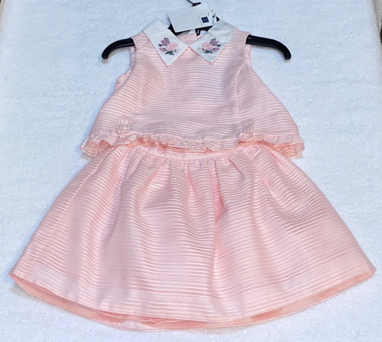 JANIE and JACK Pink Striped Organza Top & Skirt Set NEW Infant Girls 6 12 18 Mos