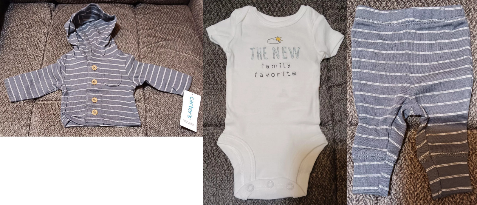 Size Preemie Premature 3-Piece Cardigan Set Carter’s The New Family Favorite New