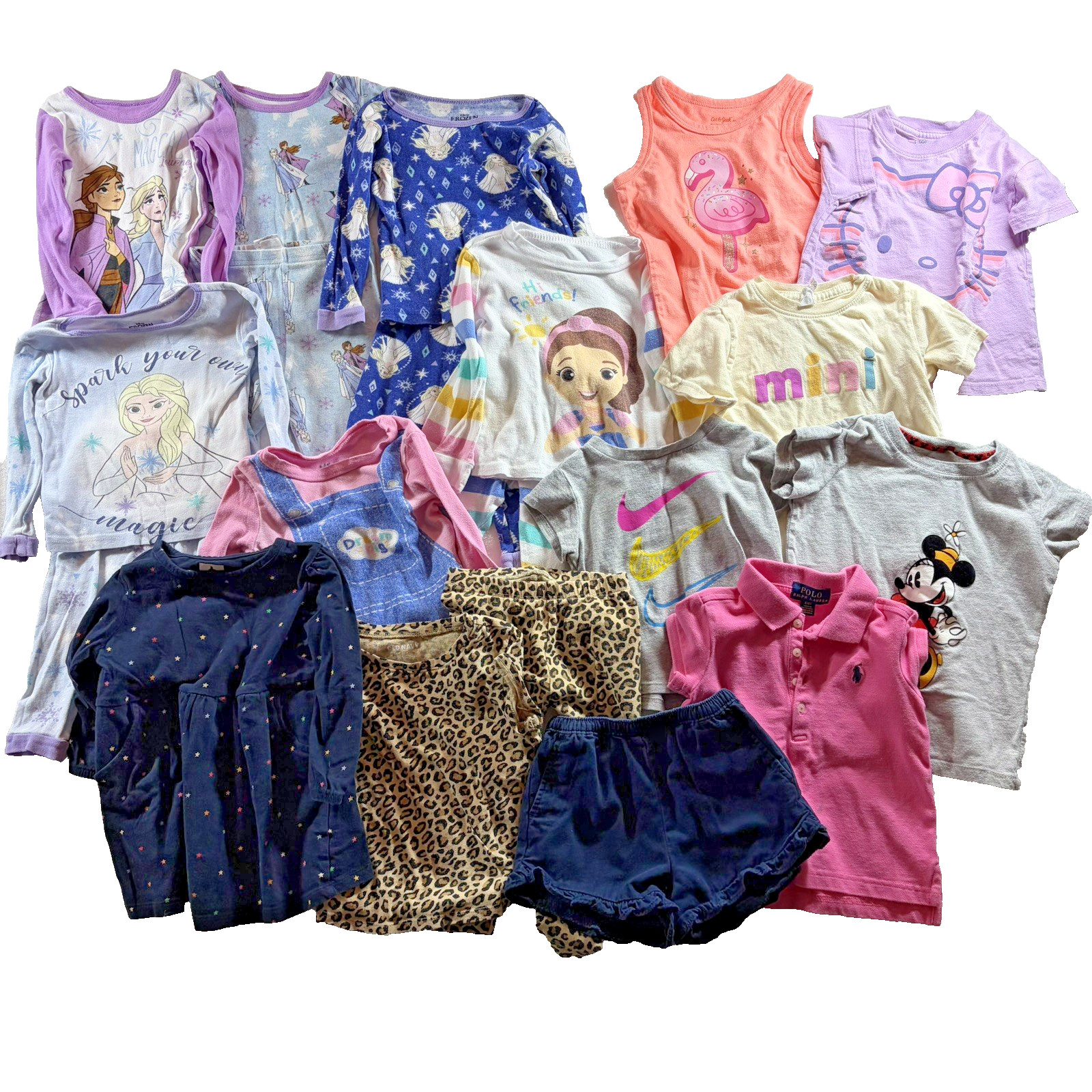 Girls 2T Toddler Clothing Bundle Multiple Brands PJ’s and Play clothes 20 Pieces
