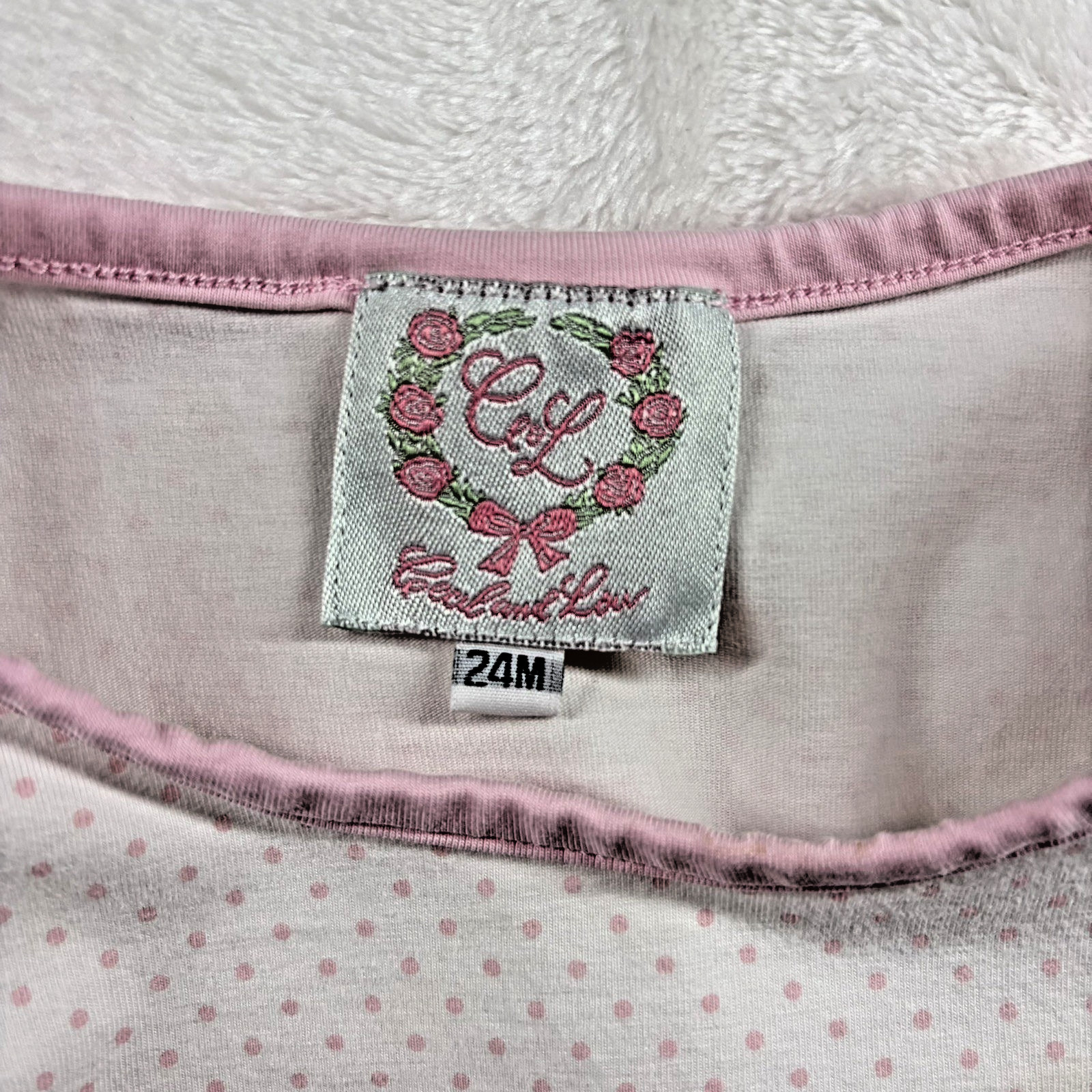 Cecil & Lou Apple 24 Mo 2 Pc Set Red Apple top with Pink pants. SEE DESCRIPTION