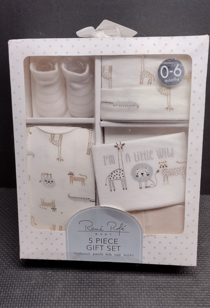 Rene Rofe Baby 5 Piece Gift Set, 0-6 Months NEW FREE SHIPPING