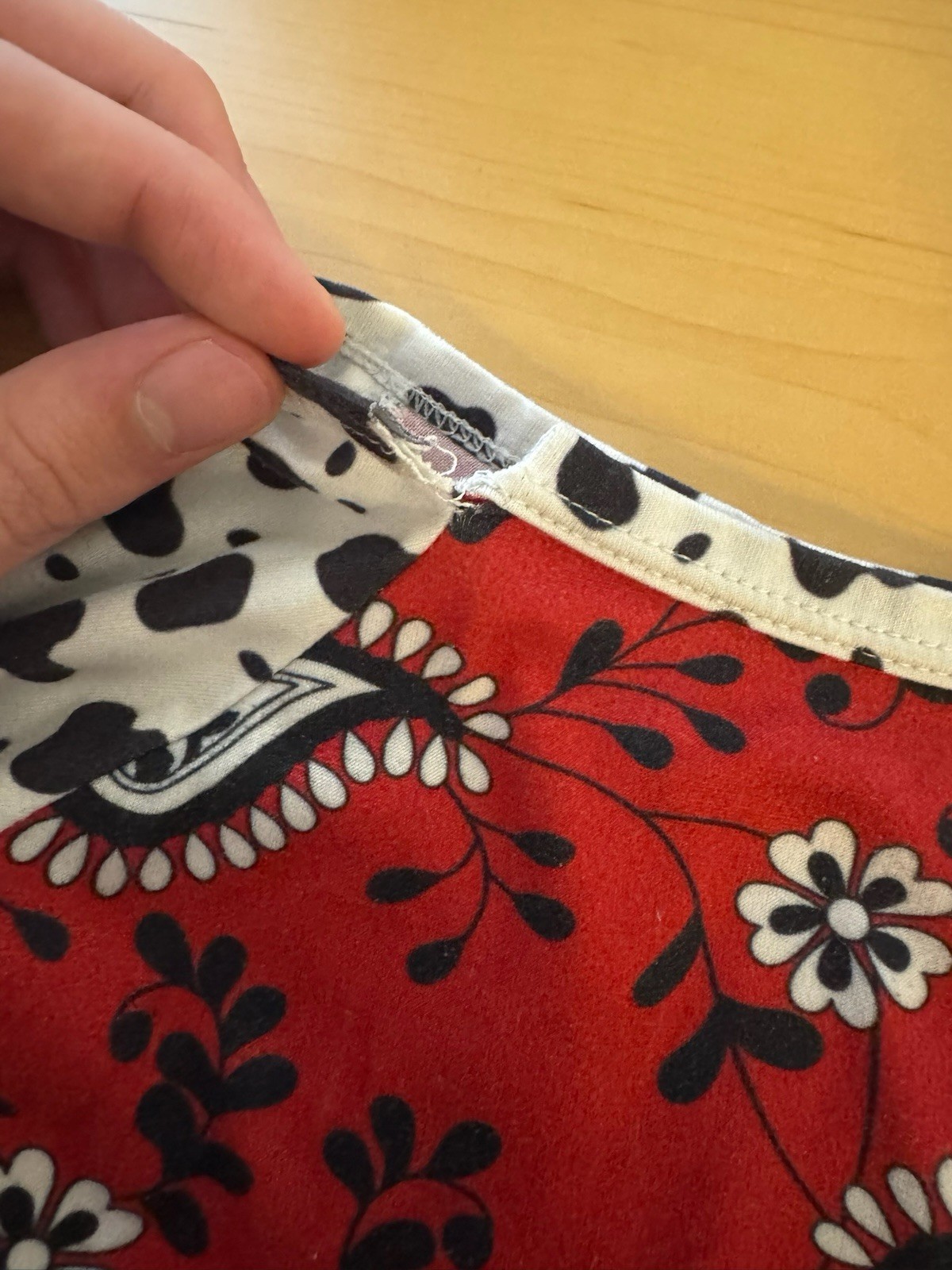 Two Piece Girls Red Paisley & Cow Print Western Size 12-18M