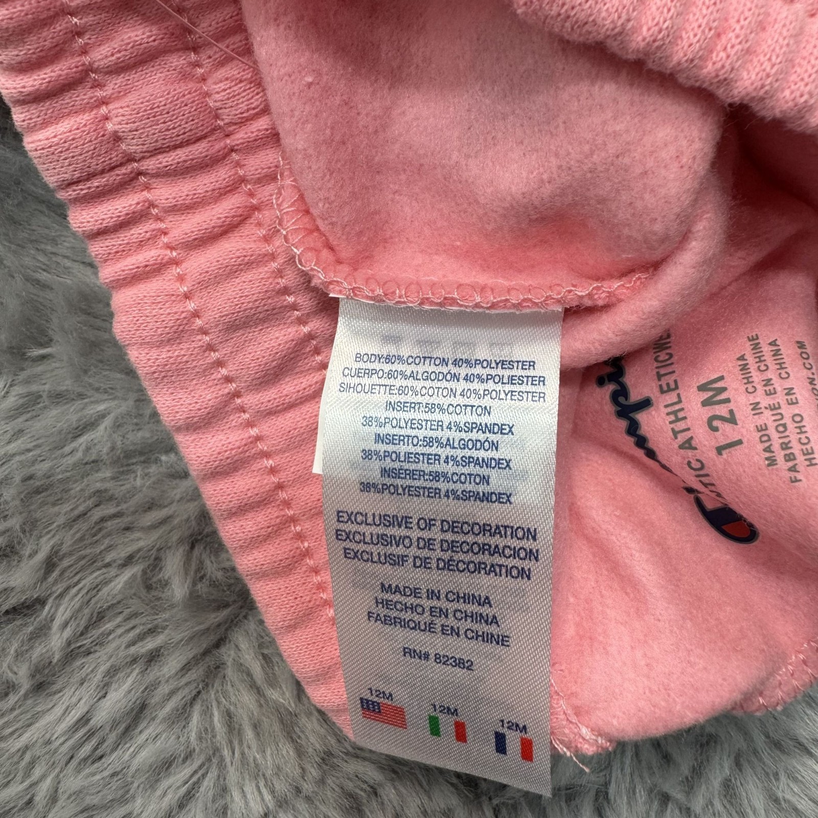 Champion Baby Girls Pink Sweatshirt & Sweatpants Set Size 12M Cotton Blend
