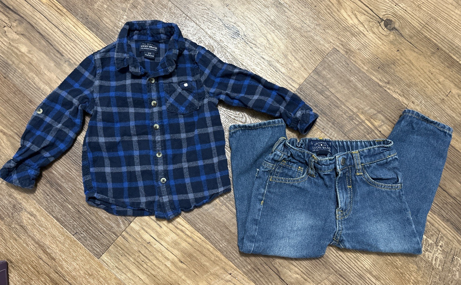 Lucky Brand Old Navy Outfit Set Boy’s 2T 2 Piece Button Up Shirt Jeans
