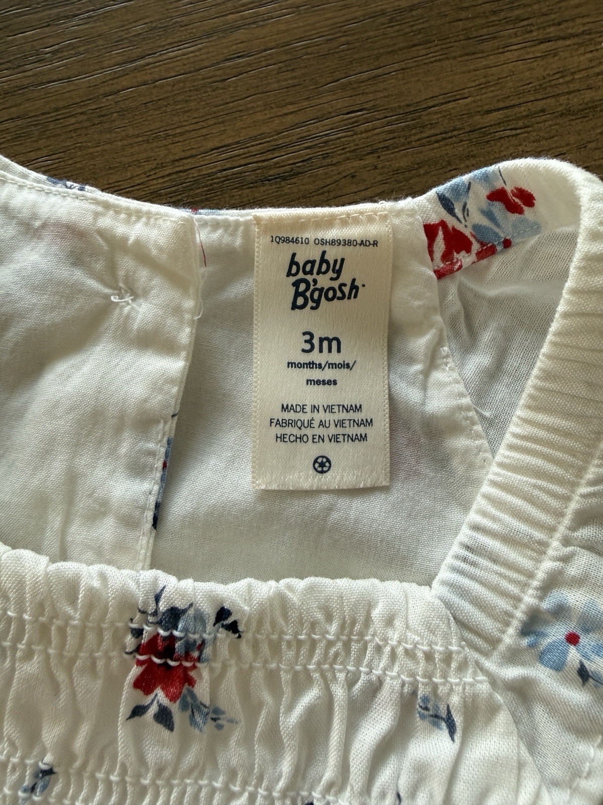 baby B’gosh Girls 2-Piece Floral Cotton Shorts Set 3M White/Red/Blue